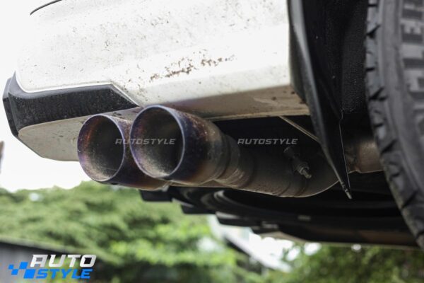 Pô Xả Kép Ra 1 Bên Ford Everest 2.3L EcoBoost: Giữ Nguyên Lốp Sơ Cua, Inox SUS304