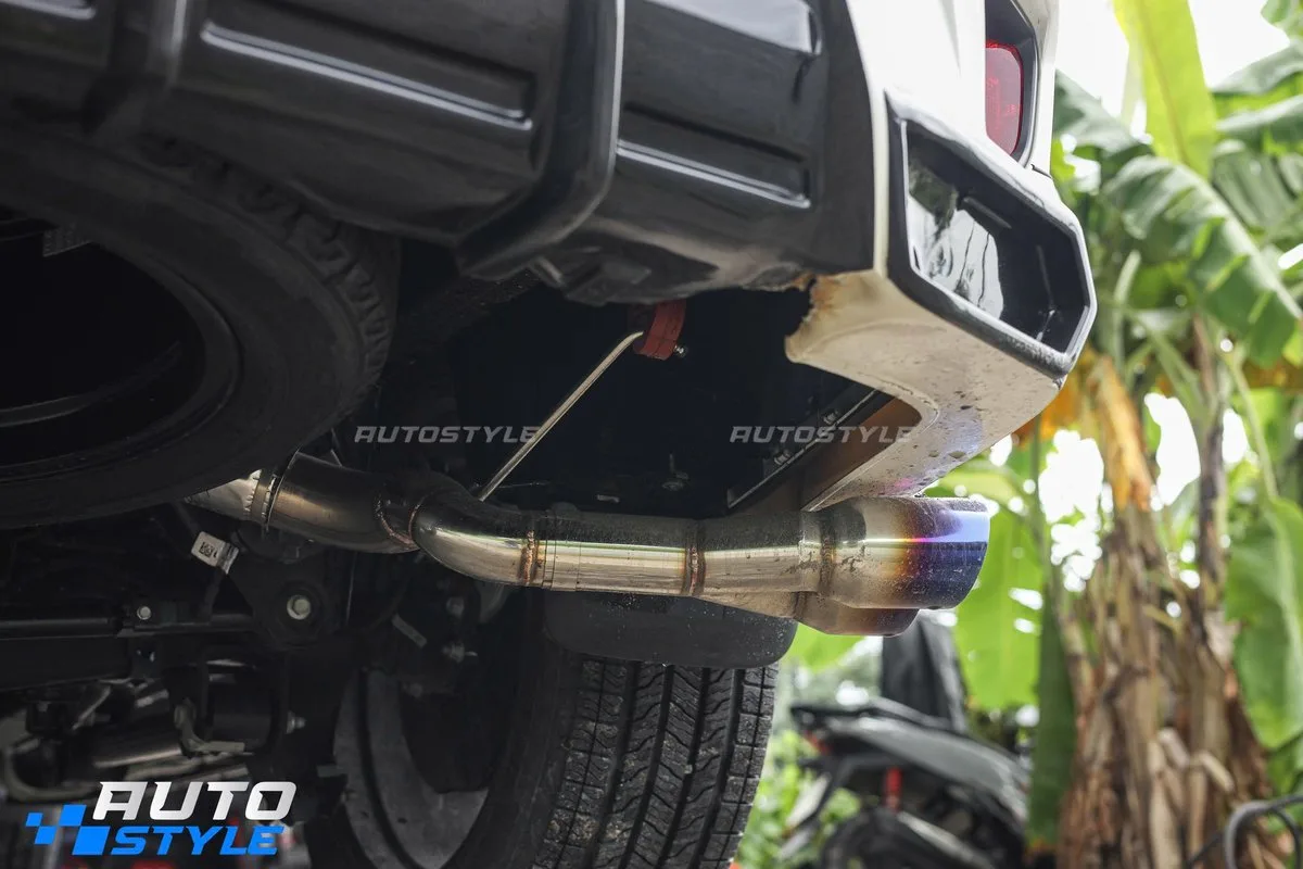 Pô Xả Kép Ra 1 Bên Ford Everest 2.3L EcoBoost: Giữ Nguyên Lốp Sơ Cua, Inox SUS304