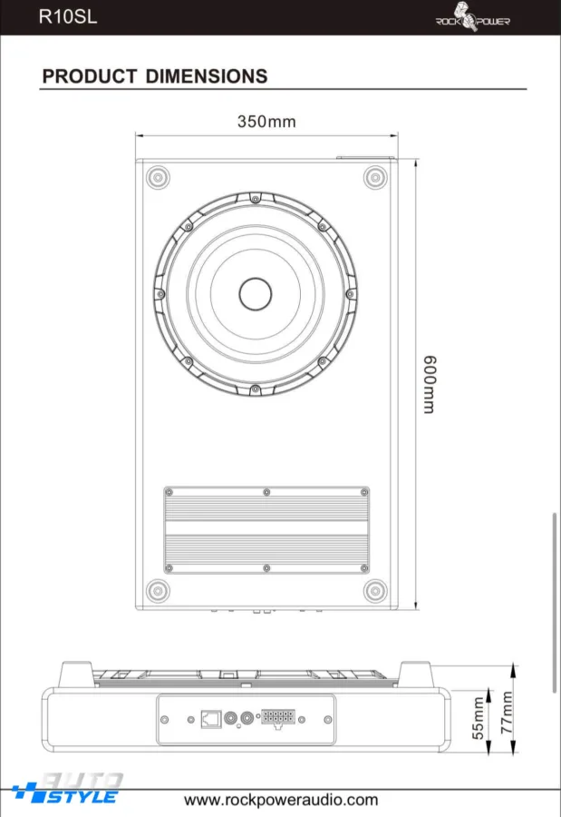 Sub Hơi Tích Hợp Amply Rockpower R10SL: Bass Sâu, Lắp Gọn Cho Xe Bán Tải